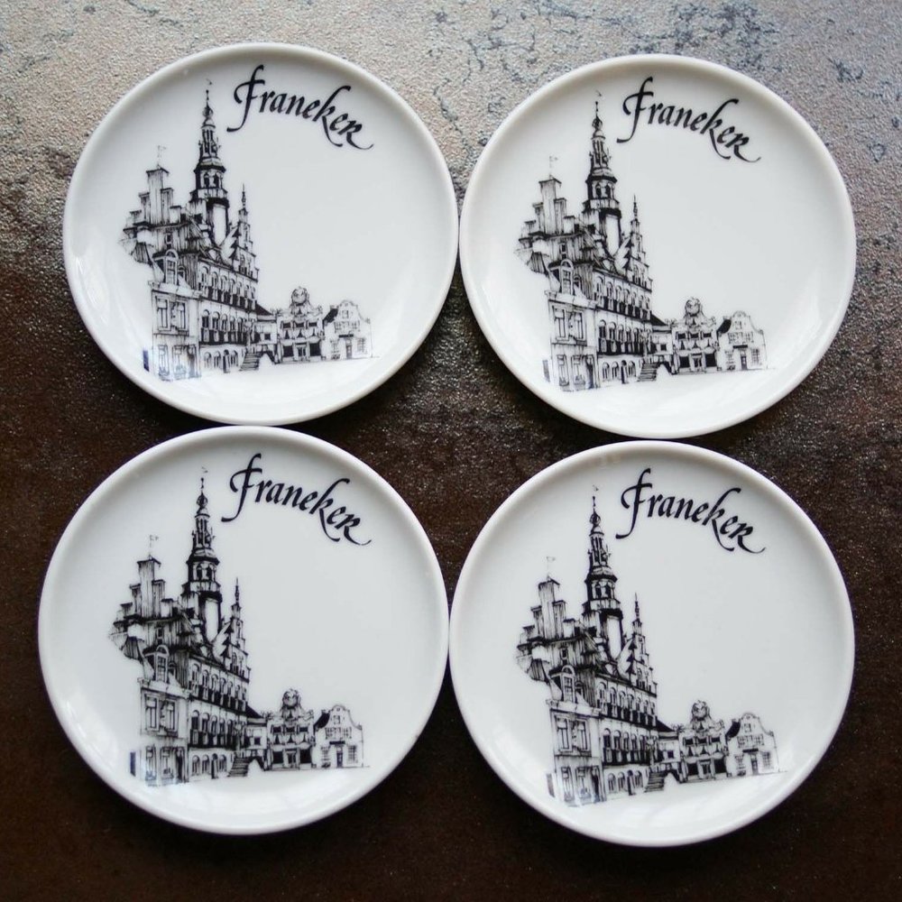 */$25 Gothic Small White Black Plate Ring Holder